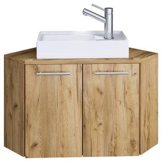 VCM 2-part corner washbasin washbasin Vilosa in Light Oak