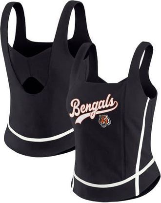 WEAR by Erin Andrews Womens WEAR by Erin Andrews Black Cincinnati Bengals Square Neck Tank Top at Nordstrom, Size Xx-Large