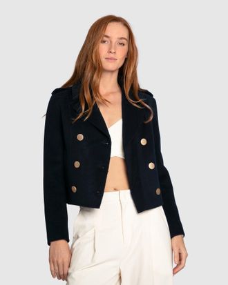 Belle & Bloom Love Me Now Wool Blend Military Style Coat