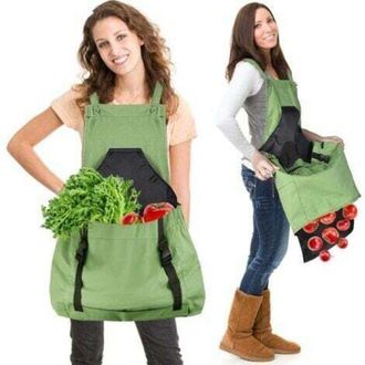 OEM Delantal De Cosecha (verde), Bolsa De Lona Para La Recolecci&oacute;n De Fruta - Delantal De Cosecha Ajustable Y De Gran Capacidad Con Abertura Inferior Y Do