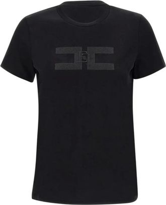 Elisabetta Franchi Tops, Dames, Zwart, L, Katoen, Elisabetta Franchi Truien