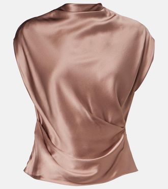 The Sei Top in satin di seta