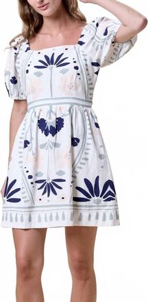 Cleobella Mariana Mini Dress In Liliana Blue Surf