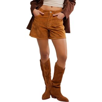 Free People Tippi Faux Suede Shorts in Dark Honey at Nordstrom Rack, Size 32