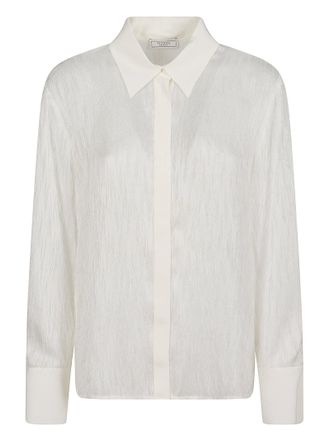 PESERICO Jacquard Fil Coup&eacute; Shirt With Crepe De Chine Details