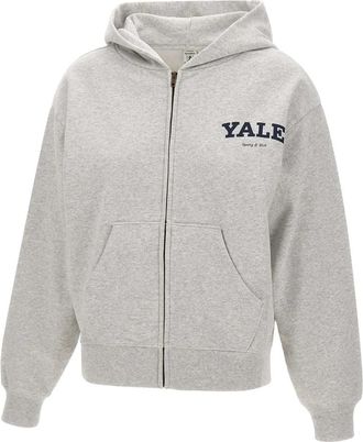 Sporty & Rich Yale Classic Zip Hoodie - Dames - Vesten met rits - Grijs - XS - Katoen - Hoodies & sweatvesten