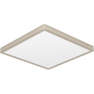 Loops Sleek Modern Satin Nickel Square Ceiling Light for Indoor Spaces in Metallics