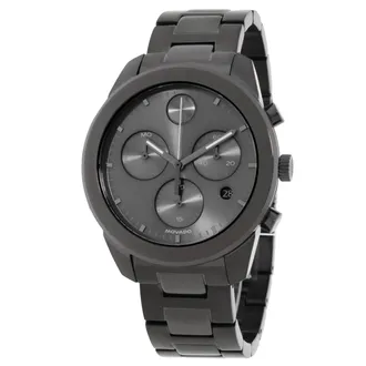 Movado Bold Chronograph Quartz Gunmetal Dial Mens Watch 3601326