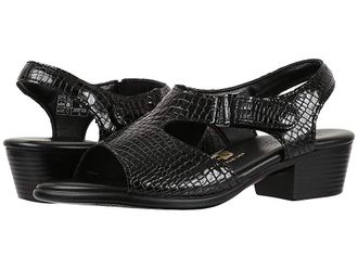 SAS Suntimer Comfort Heeled Sandal Womens Shoes Black Croc : 10.5 WW - Double Wide (D), Leather