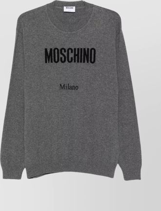 Moschino cashmere logo print crewneck jumper