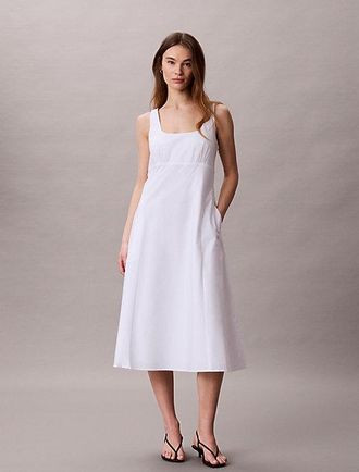 Calvin Klein Halflange jurk van poplinkatoen