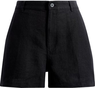 Madewell Zoe Linen Shorts in Jet Black at Nordstrom, Size 14