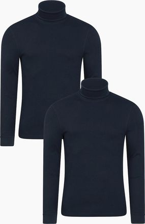 Mountain Warehouse Mens Mountain Warehouse Mens Meribel Thermal Top (Pack of 2) - Navy - Size: 34