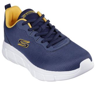 Skechers Sneaker SKECHERS Bobs Sport B Flex - Chill Edge, Herren, Gr. 47,5, blau (navy, orange), Lederimitat, Mesh, kontrastfarbene Details, Schuhe Sneaker, Ch