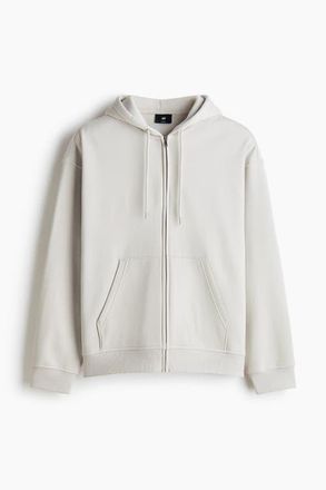 H&M Loose Fit Zip-through Hoodie in Light Gray at Nordstrom, Size Xx-Large