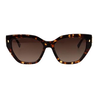 Dsquared2 Rechthoekige Zonnebril - Dames - Accessoires - Bruin - Maat: 55 MM
