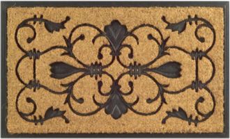 Imports Decor Brigoder Square Coir Door Mat, Non-Slip Rubber Backed Outdoor Entryway Rug, Durable Dirt Scraper Welcome Mat