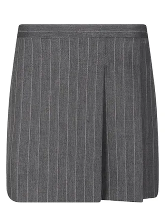 Pinko Giunco Pinstriped Flared Tailored Mini Skirt