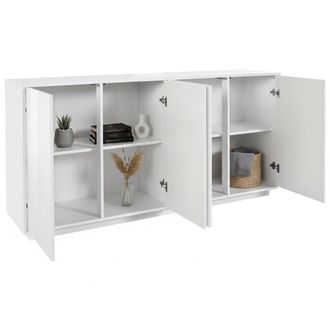 Dmora Aparador Dn&aacute;nde, Aparador De Cocina Con 4 Puertas, Buffet De Sal&oacute;n, 100% Made In Italy, Cm 180x41h86, Blanco Brillo - Dmora
