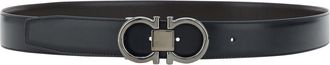 Ferragamo Mens Gancini Belt Black Calf Leather Bos Taurus E Braces