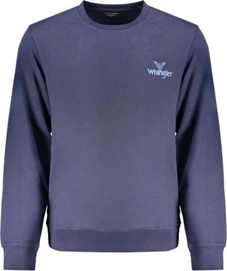 Wrangler Blauwe Katoenen Crewneck Sweatshirt - Heren - Sweatshirts - Blauw - 2XL - Katoen - Hoodies & sweatvesten