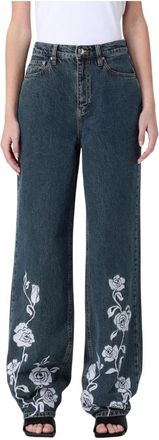 Rotate ROTATE Birger Christensen, Wide Jeans, female, Blue, W26, Denim Wide Leg Trousers