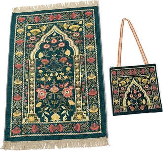 OEM Alfombras De Oraci&oacute;n Port&aacute;tiles Con Bolsa De Almacenamiento, Color Verde