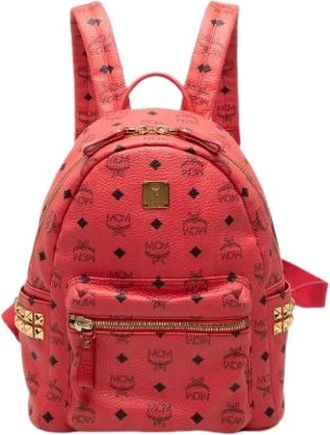 MCM Pre-owned Backpacks, female, Red, Size: ONE SIZE Pre-owned Stark Backpack
