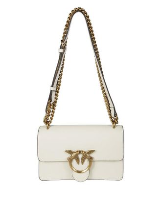 Pinko Mini Nappa Flap Bag With Gold-Tone Logo Clasp