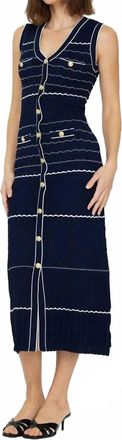 Current Air Martina Knit Sleeveless Dress In Navy