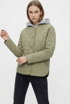 Only Steppjacke ONLY ONLRISSO LIFE HOOD QUILT JACKET CC OTW, Damen, Gr. XL, mermaid, Web, Obermaterial: 100% Polyamid, unifarben, normal, Rundhals, Jacken 