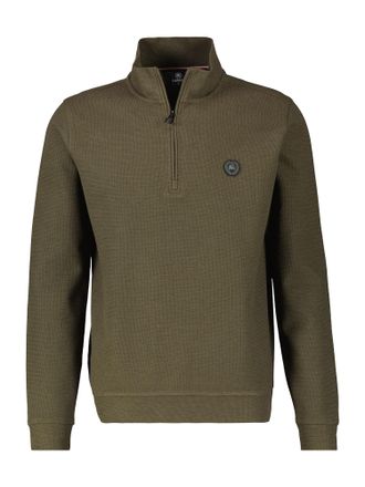 Lerros Sweatshirt LERROS LERROS Sweat-Troyer, Structure, Herren, Gr. S, gr&uuml;n (aged olive), 94% Baumwolle, 4% Polyester, 2% Elasthan, Sweatshirts Sweatshirt