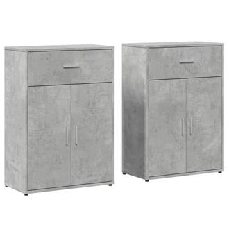 Berkfield Home Sideboards 2 pcs Concrete Grey 60x30x84 cm Engineered Wood | Size: 60 x 30 x 84 cm