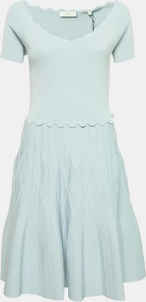 Sandro Blue Stretch Knit Mini Dress