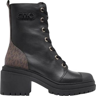 Michael Kors Hanley Bootie - Dames - Veterlaarzen - Zwart - 37 EU - Leer - Schoenen