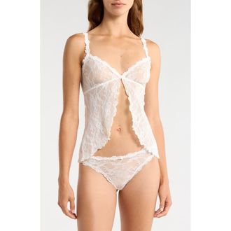 SKIMS Stretch Lace Babydoll Top in Marble at Nordstrom, Size Xx-Small