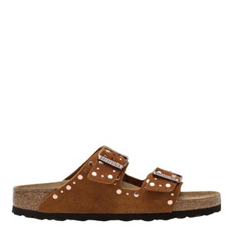 Birkenstock Sliders, female, Brown, Size: 11 US Arizona Rivet Narrow Fit