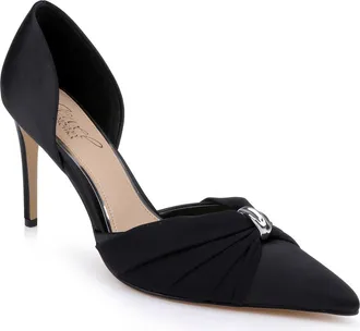 Badgley Mischka Baylee DOrsay Pump in Black Satin at Nordstrom, Size 9.5