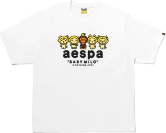 A Bathing Ape x Aespa Baby Milo Lemonade Relaxed Fit T-Shirt White 2M73-209-901-WHT