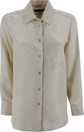Max Mara Washed Silk Shirt-ecru