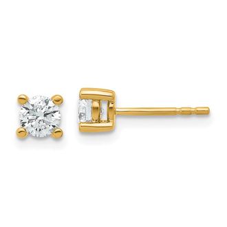 Diamond2Deal 14k White Gold 0.66 ct Round Lab Grown Diamond Stud Earrings VS Clarity, D-E Color
