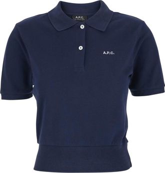 A.P.C. A.p.c., Tops, Dames, Blauw, S, Katoen, Océane Polo Shirt