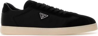 Prada Mens Black Re-Nylon And Suede Sneakers Nero 1 Poliammidericiclata-Vitello