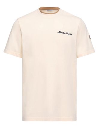 Moncler Beige Logo Crew Neck T-Shirt