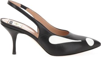 Moschino Symbool Slingback in Zwart Leer - Dames - Pumps - Zwart - 39 EU - Leer - Schoenen