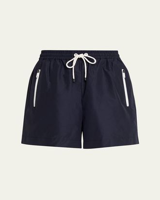 Brunello Cucinelli Techno Cotton Pull-On Shorts