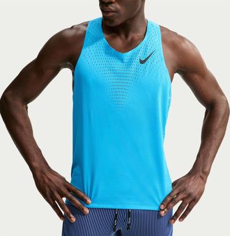 Nike Heren Aero Swift Dri-FIT Vest Top (Blauw/Zwart)