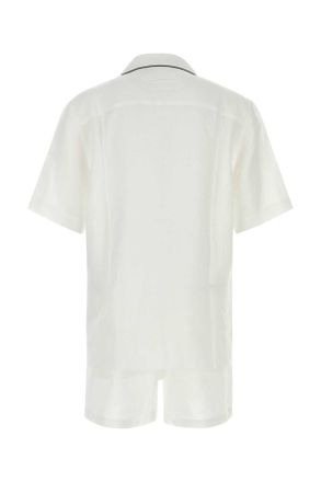 Ermenegildo Zegna Mens White Linen Pyjama N01 Exterior: Maglie Sweater