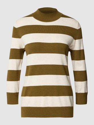 Montego Montego Strickpullover mit Streifenmuster in Oliv, Gr&ouml;&szlig;e XS