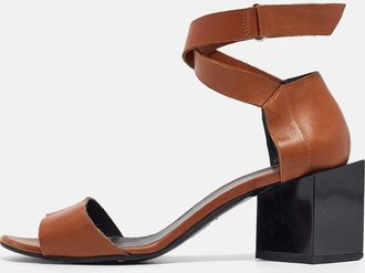 Pierre Hardy Brown Leather Ankle Wrap Sandals